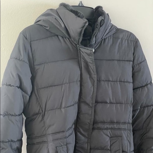 Gap Black Puffer Winter Coat with Hood Small - Picture 2 of 8